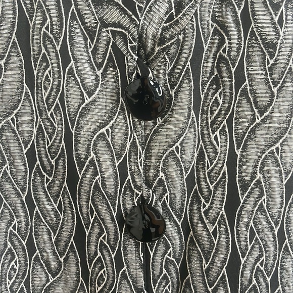 Ladies black and silver dressy jacket with big metal buttons - Picture 3 of 3